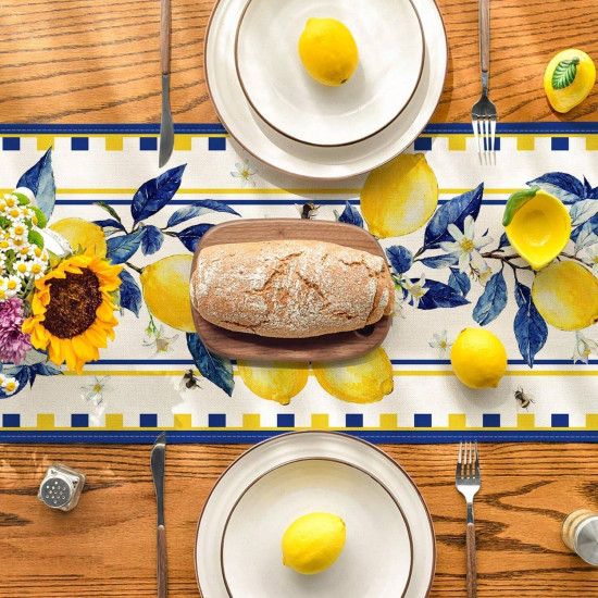 Lemon Pattern Table Runner